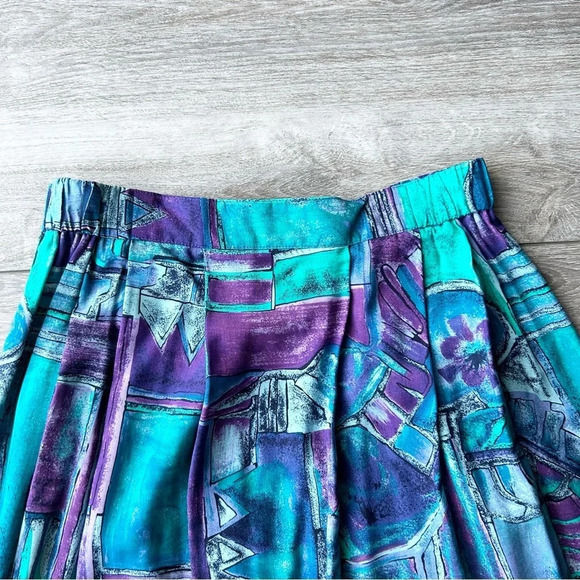 Vintage Bellessa Abstract Print Midi Maxi Skirt Made in Canada - Picture 13 of 14